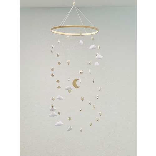 Stars and Moon Mobile, Stars Baby Mobile, Cloud Mobile, Neutral baby mobile, Gender Neutral Nursery, Baby boy Nursery, Baby girl mobile