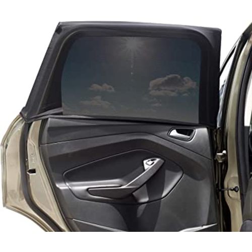 Car Window Sun Shade Cover -2 Pack Breathable Mesh Car Rear Side Window Shade Sunshade UV Protection for Baby Kids Pet Size M, Mosquito Net Curtain Fit for Most(95%) of Cars, Cover Full Window