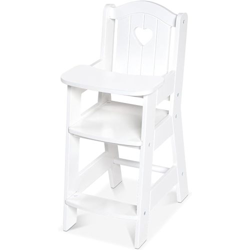 Melissa & Doug Play High Chair - Pretend Play High Chair Baby Doll Accessories,White