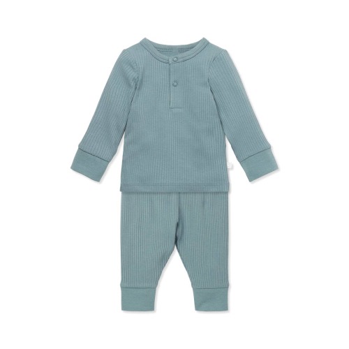 Rib Fitted Two-Piece Pajamas, 0-3M