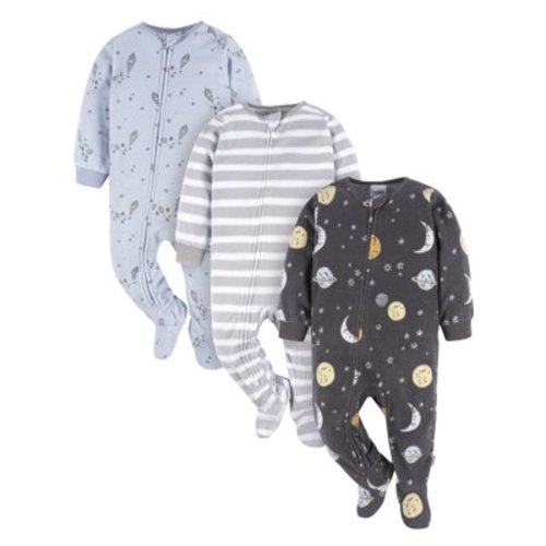 Gerber Baby and Toddler Neutral Microfleece Blanket Sleeper Pajamas, 3-Pack, Sizes 0/3M-5T