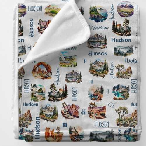Personalized National Park Baby Blanket: Minky Plush Blanket