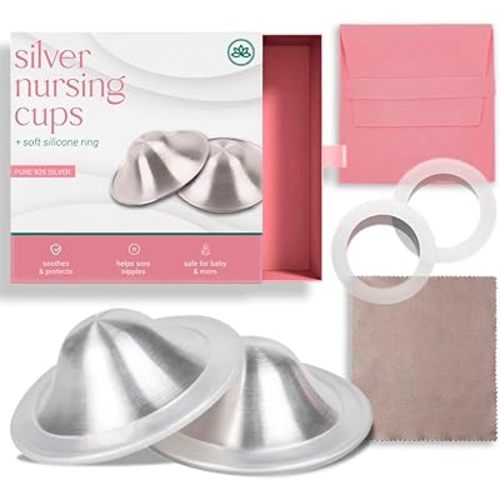 The Original Silver Nursing Cups, Pure Silver, Nipple Shields for Breastfeeding Newborn, Nipple Shield, Silver Nipple Covers Breastfeeding, Silver Nursing Cups, Nipple Shield