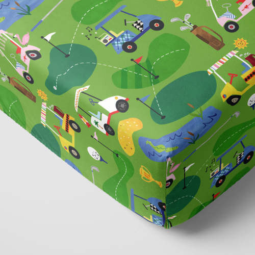 Fairway Fun Fitted Crib Sheet - Little Sleepies