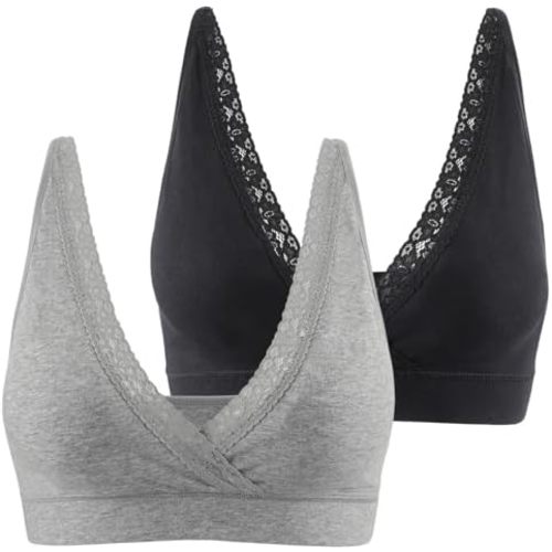 COLOMI Maternity Nursing Bra Wirefree Cotton Breastfeeding Bra for Sleep Lace Maternity Bralette