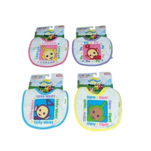 Vintage 1998 Playskool Teletubbie Bibs Birth to 6 mos NWT Includes all 4