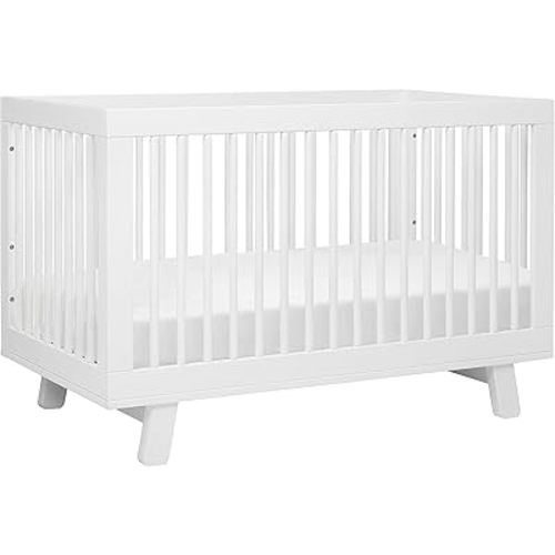 Babyletto Hudson 3-in-1 Convertible Crib with Toddler Bed Conversion Kit in White, Greenguard Gold Certified , 53.75x29.75x35 Inch (Pack of 1)