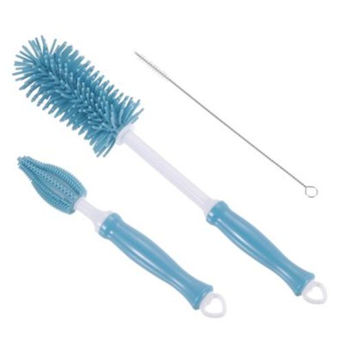 Unique Bargains Long Handle Silicone Water Bottle Cleaning Brush Kit