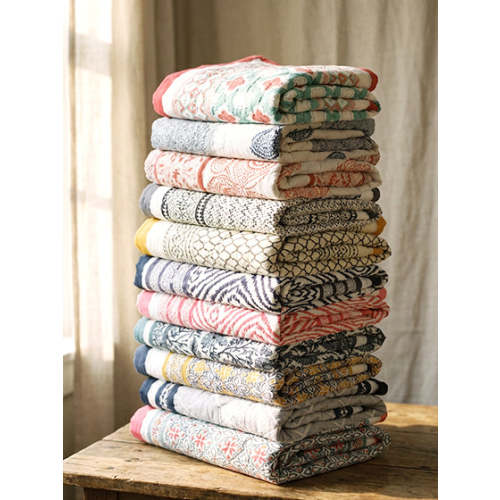 Malabar Baby | Soft, Block Printed, Handmade Quilt | Pink City