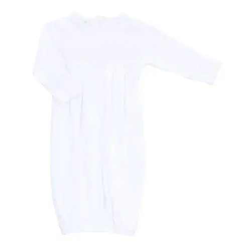 Essentials Smocked Gown with White Trim