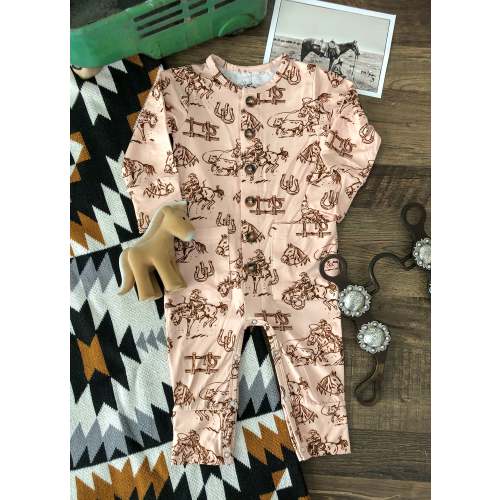 The Cowboy Way Bamboo Romper (Baby) - Short Sleeve & Long Sleeve
