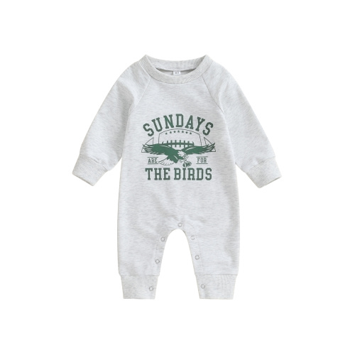 Baby Boy Girl Sundays are for The Birds Eagles Jumpsuit Crew Neck Long Sleeve Romper Fall Newborn Clothes Outfits