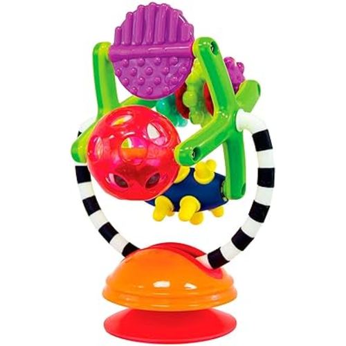 Sassy Teethe & Twirl Sensation Station 2-in-1 Suction Cup High Chair Toy, Developmental Tray Toy for Early Learning, Ages 6+ Months