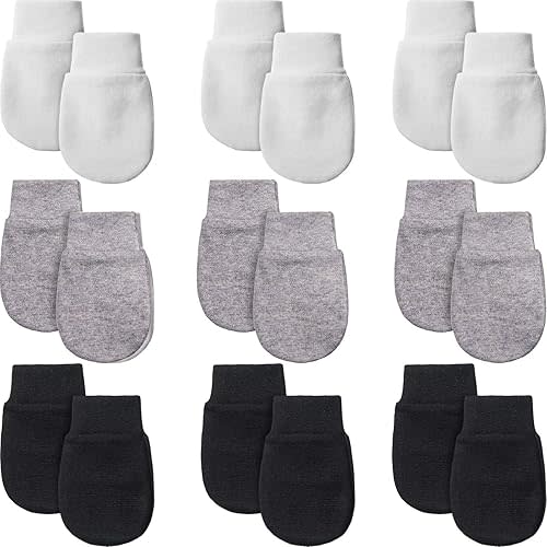 9 Pairs Newborn Baby Mittens Infant Toddler Gloves No Scratch Mittens Unisex Cotton Gloves for 0-6 Months Baby Boys Girls