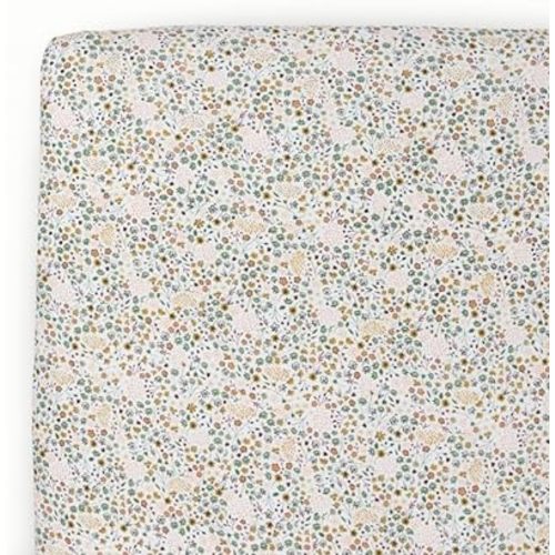 Little Unicorn Premium Stretch Knit Crib Sheet |Super Soft with Optimal Stretch (Pressed Petals)