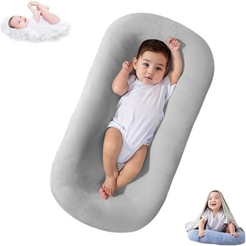 Baby Lounger, Bionic Design Baby Lounger for Newborn 0-24 Months, Soft Organic Cotton Breathable Lounger for Infants