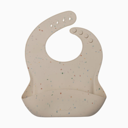Loulou Lollipop x Babylist Silicone Bib - Oat/Modern Primary Speckle