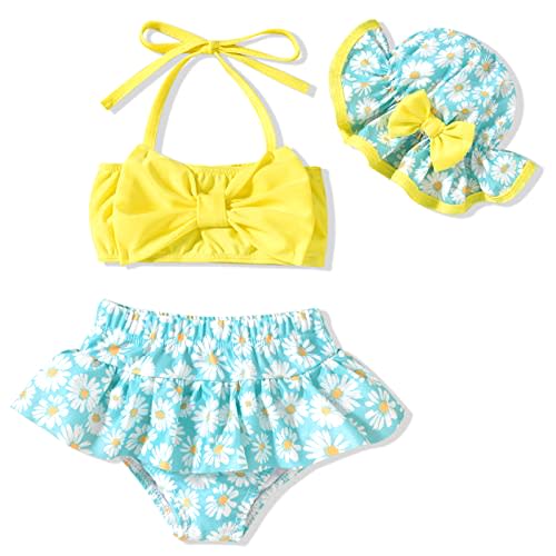 Aalizzwell Baby Girl 2-Piece Bikini Swimsuit with Hat
