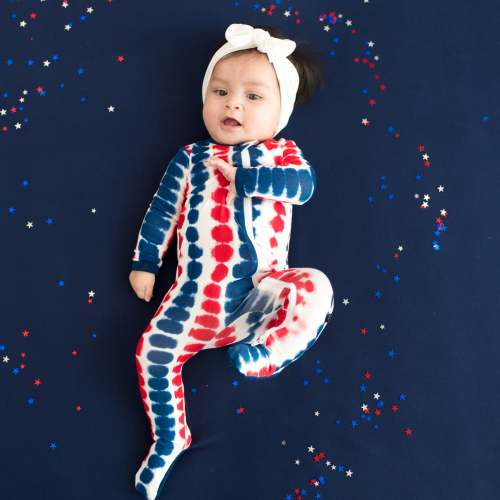 Zippered Footie in Liberty Rip Tide