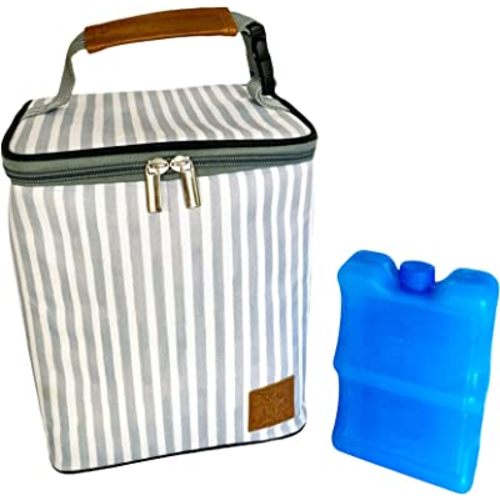 Insulated Baby Bottle and Breastmilk Cooler Bag | Ice Pack Included | Daycare and On The Go Travel Bag | Fits Tall, Wide and Small Baby Bottles, 4oz to 9oz