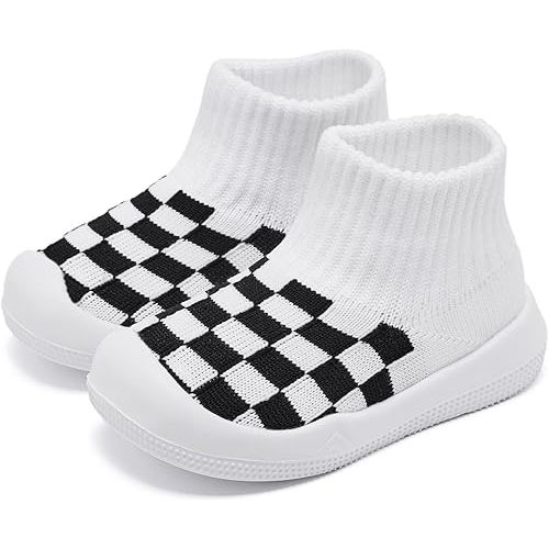 Eashi Baby Boy Girl Non-Skid Indoor Infant Walking Shoes Breathable Warm Elastic Sock Shoes with Memory Sole Protect Toes Outdoor Sneakers