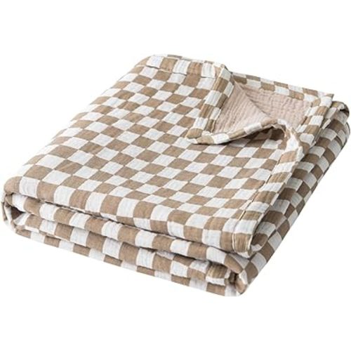Little Jump Muslin Baby Blanket - Cotton Quilt Blankets for Toddlers - Reversible Nursery Crib Blanket for Baby Boys and Girls 47"x 47"
