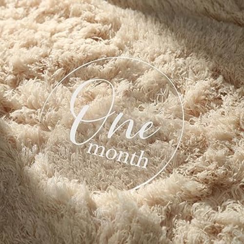 UNIQOOO 13Pcs 4'' Clear Acrylic Monthly Baby Milestone Printed Cards, Photo Props, Round Baby Months Growth Sign for Boy, Girl Photography, One Month to One Year & Hello World Card, New Baby Gifts