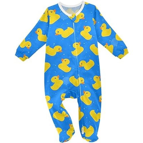Dogs Funny Pets Baby One-Piece Footies Long Sleeve Rompers Pajamas Zip Front Pjs for Boys Girls kids 3M