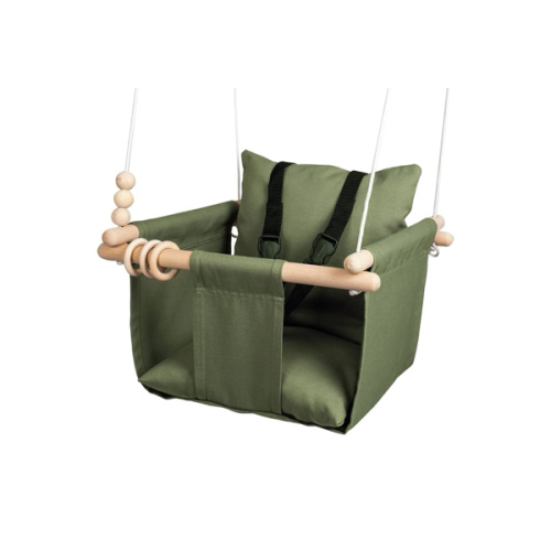 Indoor Outdoor Baby Swing with 3-Point Harness and Hardware for Ceiling, Porch, Doorway, Canvas Baby Swing Outdoor Toddler Swing Seat Green