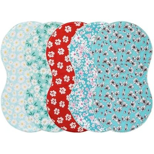sleepyturtle Pack of 5,Baby Burp Cloths,Soft and Absorbent,Unisex,Easy to Use