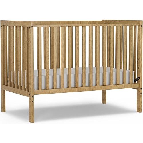 Baby Crib 5-in-1 Convertible, Wood Full Size Toddler Bed for Small Baby, Made of Sustainable Natural Pinewood Cribs, Non-Toxic Finish, Simplistic Nursery Furniture (Natural)