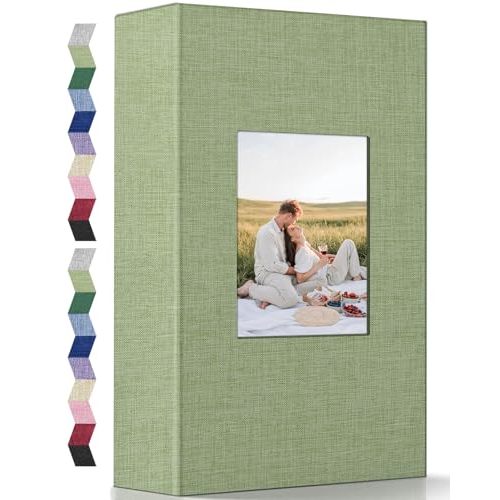 popotop Photo Album 4x6-300 Photos Linen Cover Photo Books with 300 Horizontal Pockets,Slip-in Picture Albums for Family Wedding Anniversary Baby Vacation Pictures