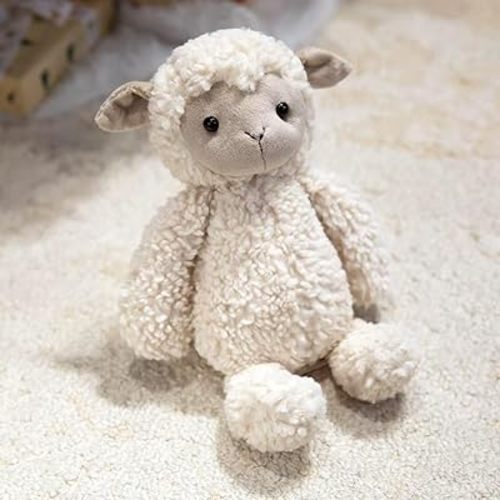 Realistic Lamb Plush 8.5 inch Small Size Cute Sheep Stuffed Animal Doll Ultra Soft Plushies Toys Kawaii Gifts for Kids Adults Beige