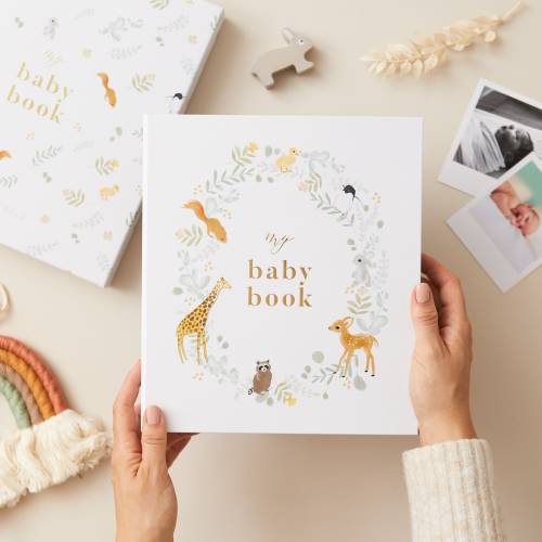 My Baby Book, Baby Memory Book - Animals - keepsake memory book, folder, record book, journal for newborn, gift for new parents, mum-to-be