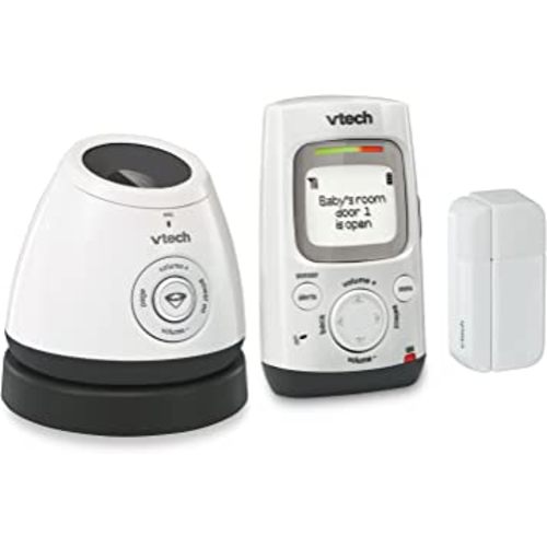 VTech DM271-102 Audio Baby Monitor with Glow-on-Ceiling Night Light, Open or Closed Door/Window Sensor, Vibrating Sound-Alert, Talk Back Intercom & Belt Clip
