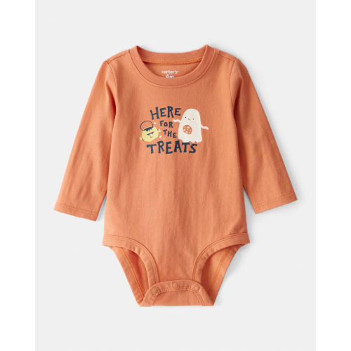 Baby Cotton Long-Sleeve Graphic Bodysuit - Orange - Carter's | Carter's