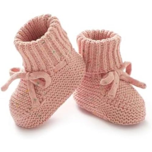 LAWKUL Baby Booties Newborn Babe First Walkers Non-Slip Stay On Boots Crib Shoes Sock Warm Knit Booties for Infant Boy Girl