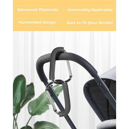 Amazon.com: Stroller Hooks, 6.3" Large Stroller Clip, 2 Pack Stroller Hooks for Hanging Bags and Shopping, Stroller Accessories for Mommy, Large Carabiner : Baby