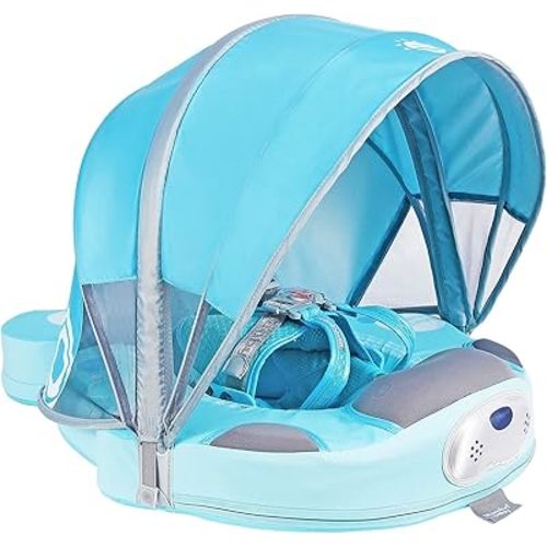 Mambobaby Float with Canopy Newest 3Months to 48Months Upright Standing Stroke 3rd Swim Mode Non Inflatable Smart Swim Trainer Solid Baby Swim Pool Float Mambo Baby Float Infant Toddler Swimming Ring