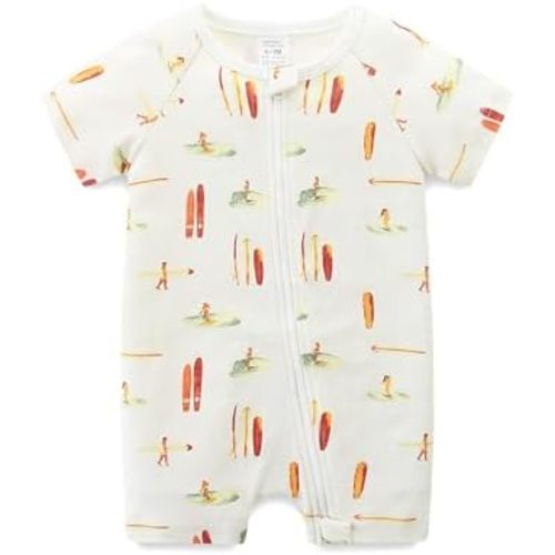 Gender Neutral Baby Clothes Cotton Short Sleeve Pants Double Zipper Footless Coming Home Outfit Boy Girl