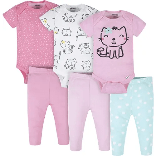 Onesies Brand Unisex-Baby 3 Onesies 3 Pants Outfit Bundle Mix N Match Newborn to 12m