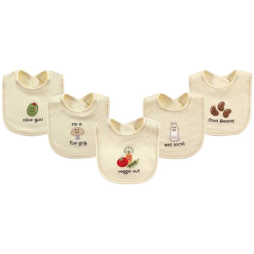 Touched by Nature Unisex Baby Organic Cotton Bibs, Veggies, One Size