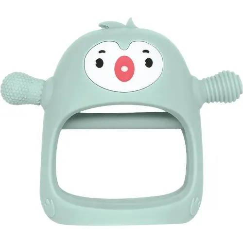 Smooch Penguin Mitten Teething Toys For Babies 0-6 Months, 12, 18 - Penguin Teethers For Babies Are Easy To Hold, Silicone Baby Teether Toys Are Soft Yet Durable - Provides Teething Pain Relief (Mint)