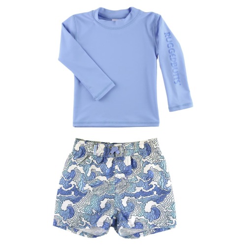 Ocean Long Sleeve Two-Piece Rashguard Swimsuit, 12-18M