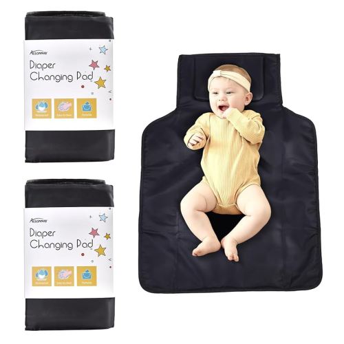 Portable Changing Pad, Portable Diaper Changing Pad for Newborn, Baby Changing Mat Replaceable, Diaper Changing Pad Travel for Baby Shower (Two Pack)