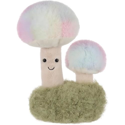 Apricot Lamb Colorful Mushroom Plant Plush Stuffed Animals for Kids, Soft Cute Plush Toys for Baby Girl and Boy, Fluffy Colorful Mushroom Plant Multicolor 7.9 Inches