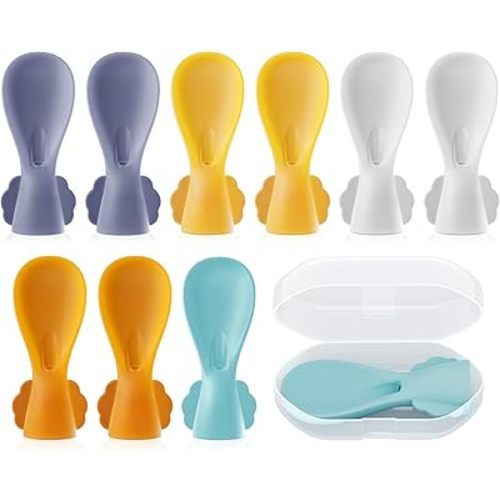 Universal Baby Food Pouch Spoon Attachment - 10 Pack, Silicone Baby Spoons for Pouches, Travel-Friendly Baby Food Squeeze Pouch Spoon