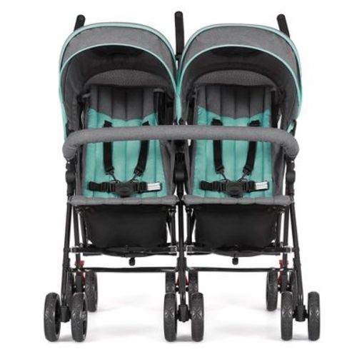 Dream On Me Volgo Twin Umbrella Stroller, Mint and Dark Grey