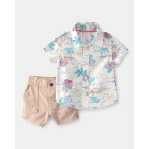 Baby Boy 2-Piece Tropical Beach Short-Sleeve Top & Pant Set | Carter's