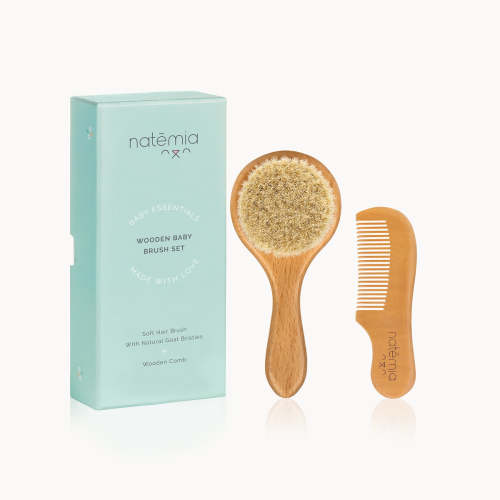 Wooden Natural Hair Bristles Hair Brush Set